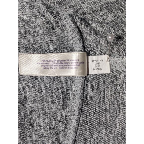 Cacique Tunic Top Women 28 Gray Heather Crossover V-Neckline Hi Low Hem Soft P12 - Picture 8 of 11